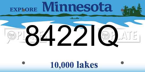 8422IQ Minnesota License Plate