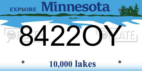 8422OY Minnesota License Plate