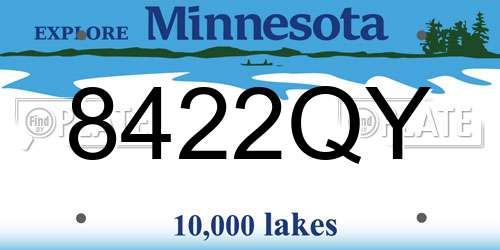8422QY Minnesota License Plate