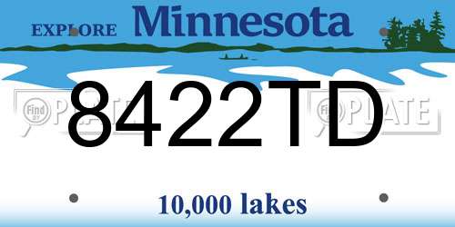 8422TD Minnesota License Plate