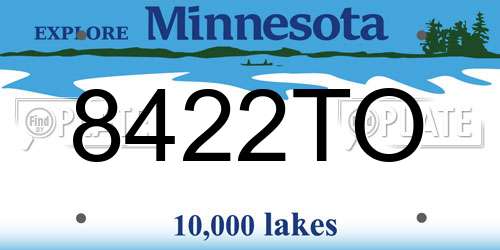 8422TO Minnesota License Plate