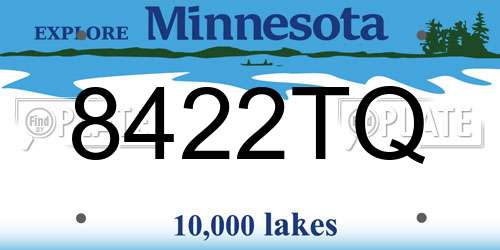 8422TQ Minnesota License Plate