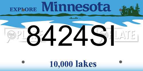 8424SI Minnesota License Plate