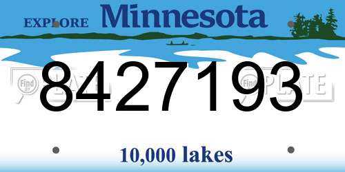 8427193 Minnesota License Plate
