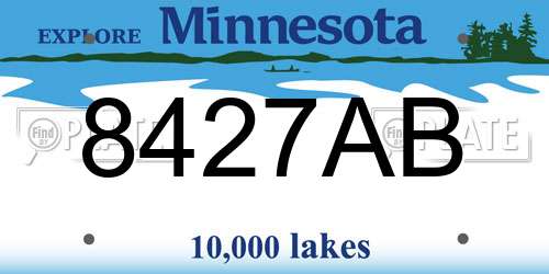 8427AB Minnesota License Plate