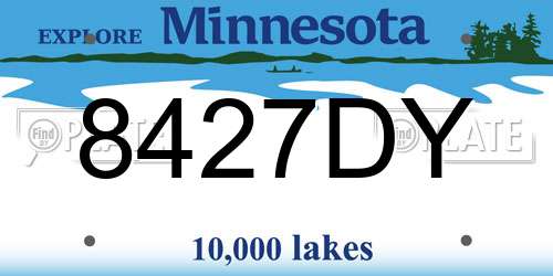 8427DY Minnesota License Plate