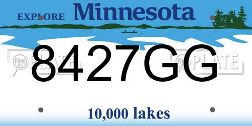 8427GG Minnesota License Plate