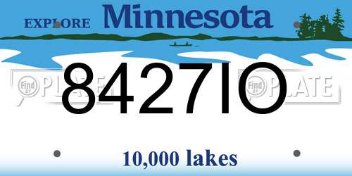 8427IO Minnesota License Plate