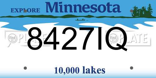 8427IQ Minnesota License Plate