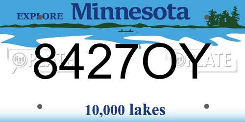 8427OY Minnesota License Plate