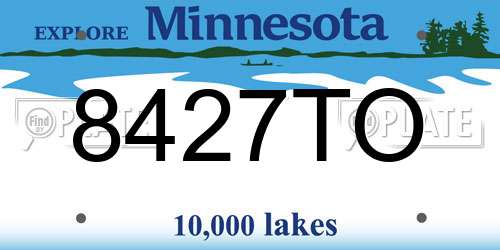 8427TO Minnesota License Plate