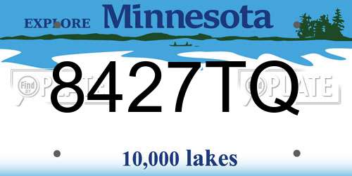 8427TQ Minnesota License Plate