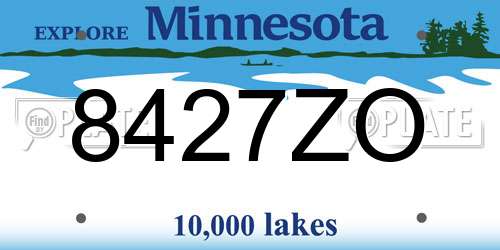 8427ZO Minnesota License Plate