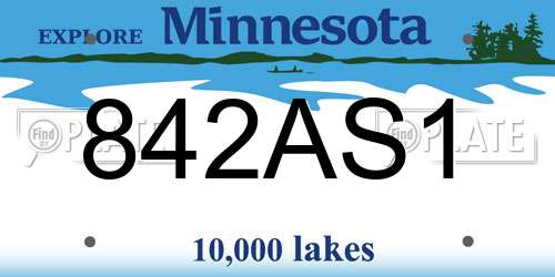 842AS1 Minnesota License Plate
