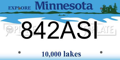 842ASI Minnesota License Plate