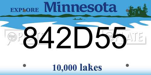 842D55 Minnesota License Plate