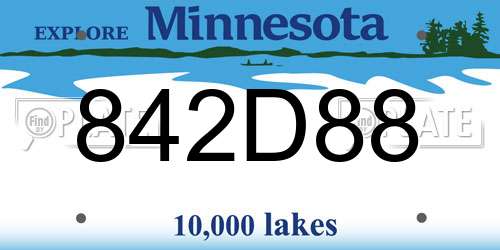 842D88 Minnesota License Plate