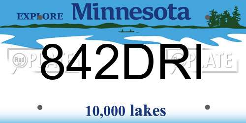 842DRI Minnesota License Plate
