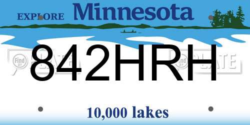 842HRH Minnesota License Plate