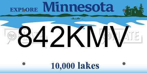 842KMV Minnesota License Plate