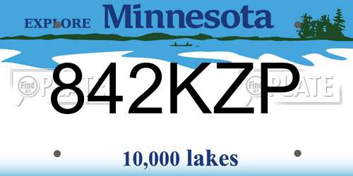 842KZP Minnesota License Plate