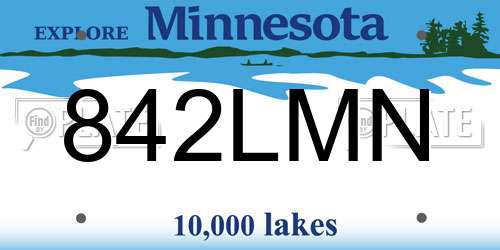 842LMN Minnesota License Plate