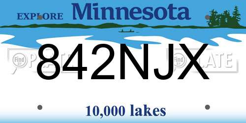 842NJX Minnesota License Plate