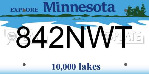 842NWT Minnesota License Plate