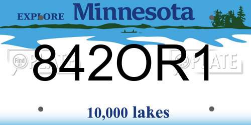 842OR1 Minnesota License Plate