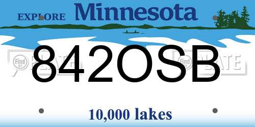 842OSB Minnesota License Plate