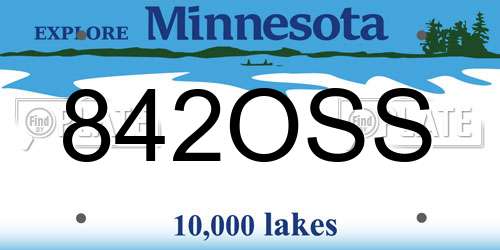 842OSS Minnesota License Plate