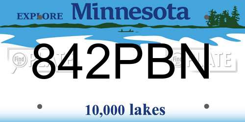 842PBN Minnesota License Plate