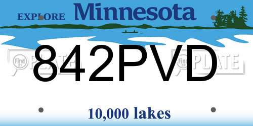 842PVD Minnesota License Plate