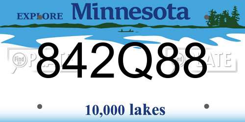 842Q88 Minnesota License Plate