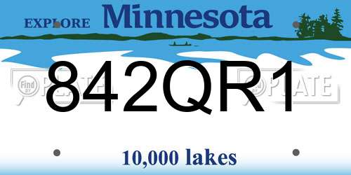 842QR1 Minnesota License Plate