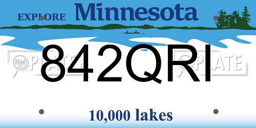 842QRI Minnesota License Plate