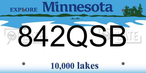 842QSB Minnesota License Plate