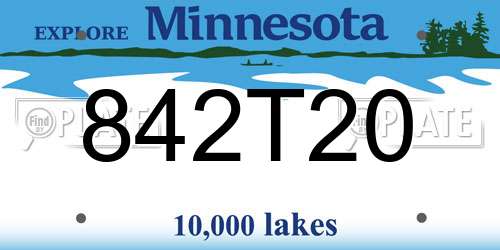 842T20 Minnesota License Plate