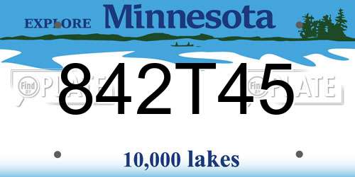 842T45 Minnesota License Plate