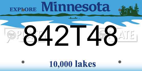842T48 Minnesota License Plate