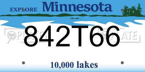 842T66 Minnesota License Plate