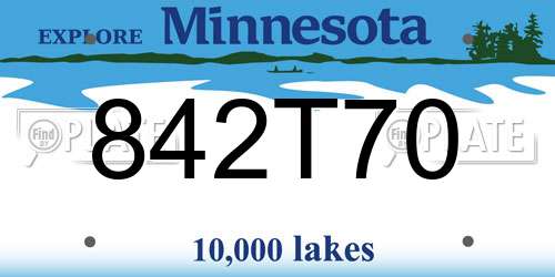 842T70 Minnesota License Plate