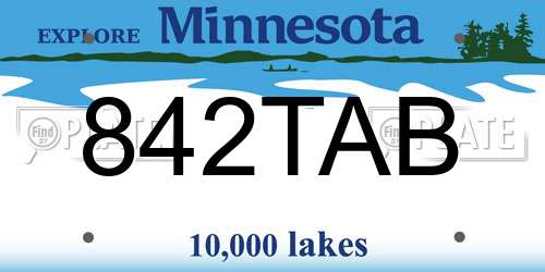 842TAB Minnesota License Plate