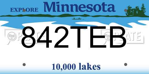 842TEB Minnesota License Plate