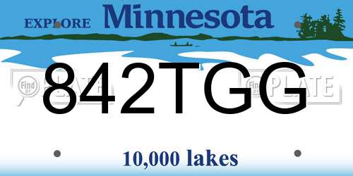 842TGG Minnesota License Plate