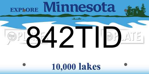 842TID Minnesota License Plate