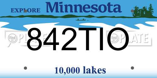 842TIO Minnesota License Plate