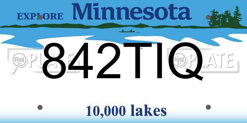 842TIQ Minnesota License Plate