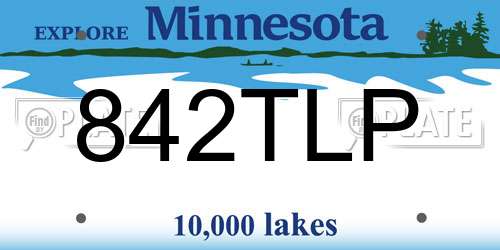 842TLP Minnesota License Plate