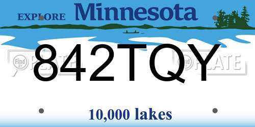 842TQY Minnesota License Plate
